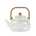 Bamboo Handle Glass Teapot 1000ml