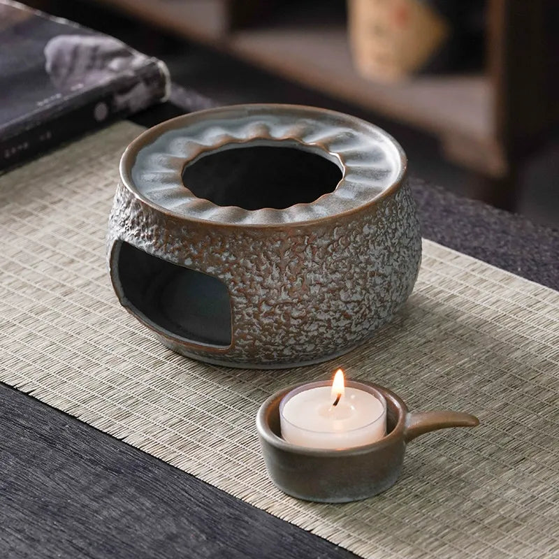 Rustic Ceramic Tea Warmer Candle Holder