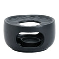 Matte Black Ceramic Tea Warmer With Candle Tray