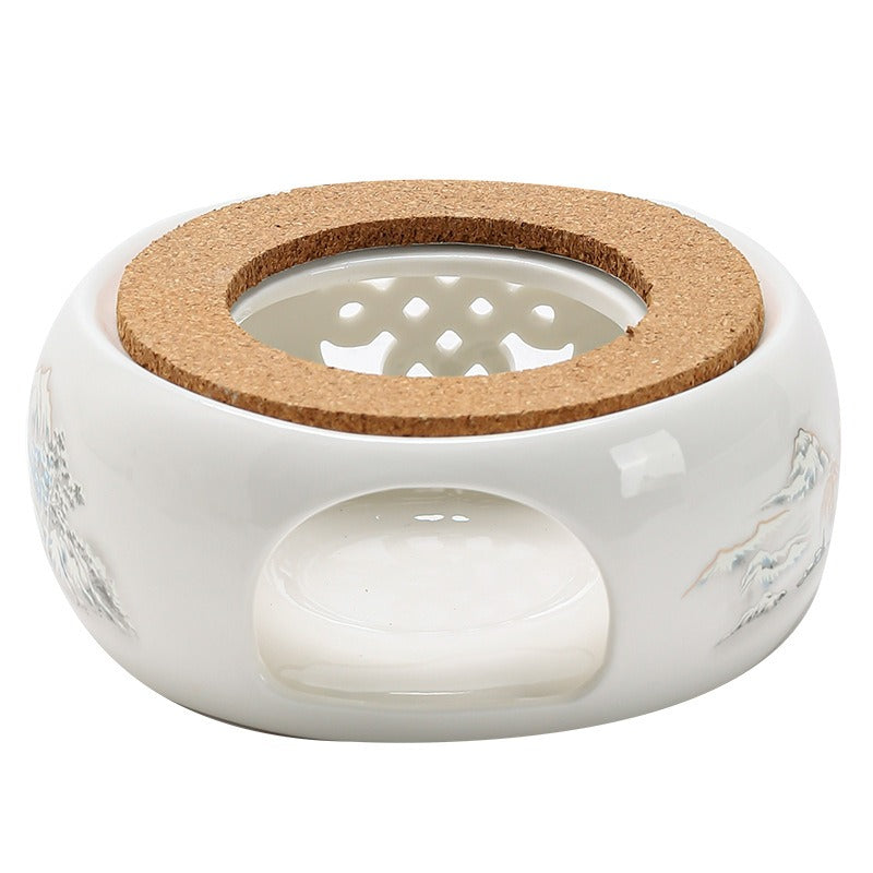 Chinese Knot Pattern Ceramic Tea Warmer Candle Holder